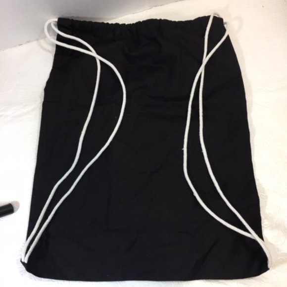 Harley-Davidson Rubber City Lightweight Black Cotton Drawstring Backpack 13.5x18 - Picture 5 of 5